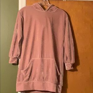 Girls Crushed Velvet Sweatshirt with Hoodie